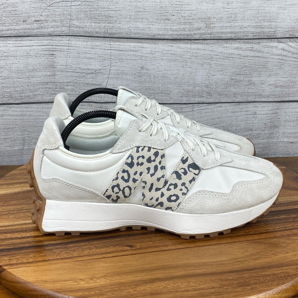 New Balance 327 Sea Salt Leopard Print Sneakers WS327PJ Women’s Shoe Size 11.5 - Picture 4 of 12